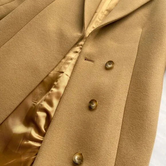 NWOT REISS Harlow Wool Blend Double Breasted Coat - Camel Size 0 (XS)